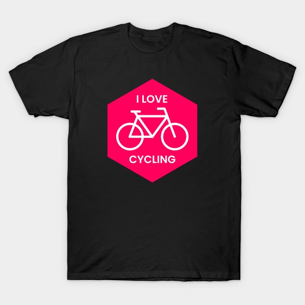 Mountain Cycling Bike Bicycle Biking Lover Pink T-Shirt by BrightLightArts